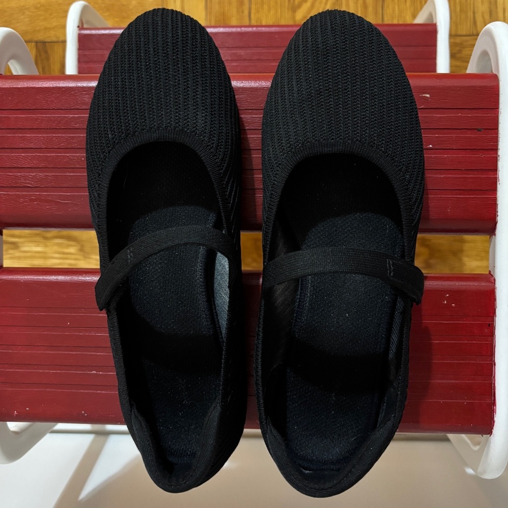 Knit Ballet Flats Round Toe Mary Jane Shoes